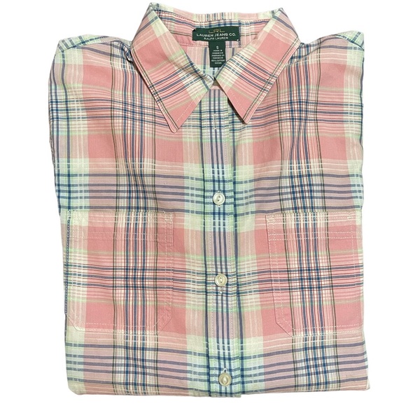 LRL Ralph LAUREN JEANS CO. Pink Plaid Shirt size: S - Picture 9 of 9